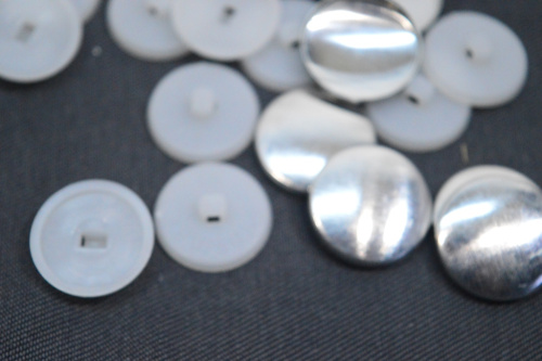  Заготовка для обтяжки пуговиц (уп.100шт) №36 (23мм) пластик цв. белый   ТриКатушки