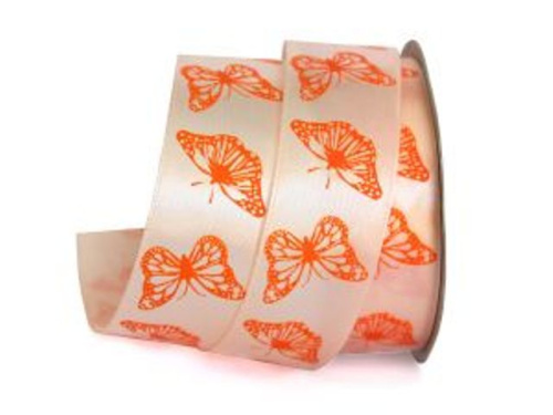  UT011-25-3064-070 Лента атласная с рисунком 25мм (рулон 20 ярдов = 18 метров)  ТриКатушки