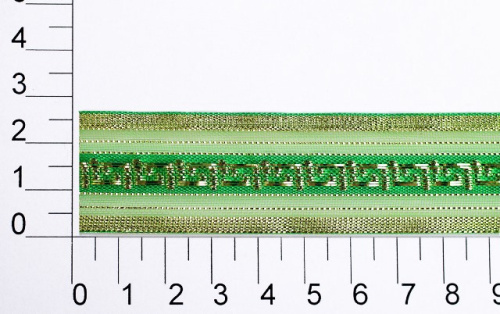  Лента подарочная арт.С3488Г17 рис.8255 ширина 25мм (упаковка 25 метров) цв.зеленый  ТриКатушки