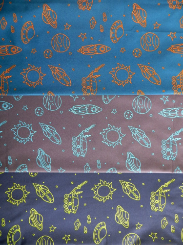  Ткань курточная детская  Дьюспо 240T WR PU цв.Cosmos-all  ТриКатушки