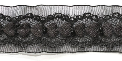  0626-2115 черный Тесьма, ширина 26мм (намотка 15 ярдов = 13,7 метра)  ТриКатушки