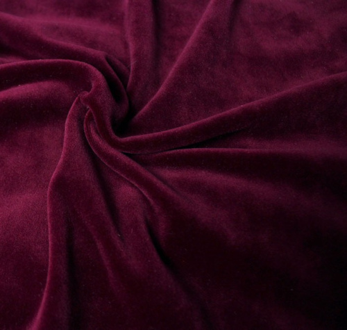  Бархат-велюр стрейч арт.3019 цв.111 бордо  ТриКатушки