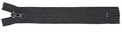  Молния спиральная(Витая) Т7 18 см н/р, РЕВЕРСИВНЫЕ №322 черный, ( уп.100 шт.)  ТриКатушки