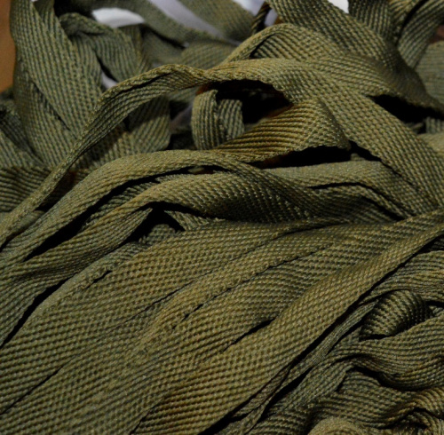  Шнур плоский полиэфирный 15мм (уп.100 м) цв 158 хаки  ТриКатушки