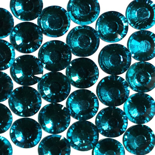  Стразы термоклеевые SS-10, D=2,6-2,8мм (упаковка 1440 штук) цв.9009 BLUE ZIRCON  ТриКатушки