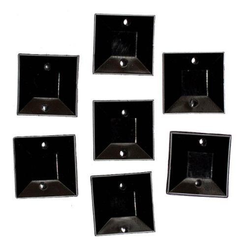  0036С 12*12мм черный Стразы пришивные "Квадрат" (упаковка 1000 штук)  ТриКатушки