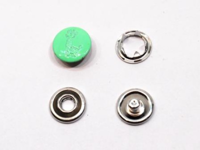  Кнопка с крышкой 9,5 мм ЖИРАФ цв.Зеленый (уп 20 шт.) ProKnopka  ТриКатушки