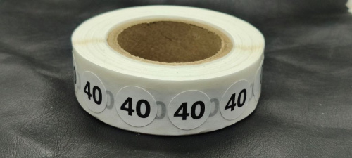  Размерник-наклейка на бумаге 40 (рул.1000шт)  ТриКатушки