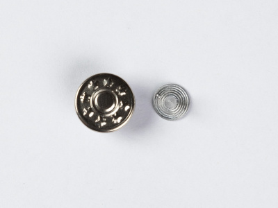  Джинсовая пуговица стабильная 14 мм - 8 звезд,(сталь) цв.чёрный никель/1000шт  ТриКатушки