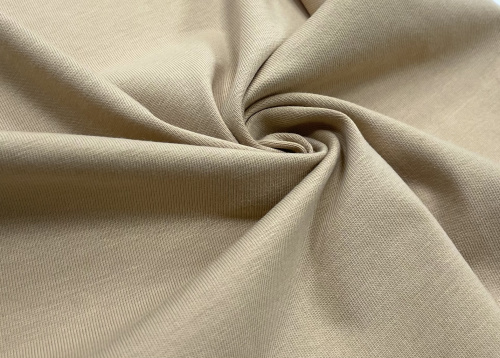  Ткань Кулирная гладь г/к 150гр.кв.м, 100% Хб, пенье, цв. Песок  ТриКатушки