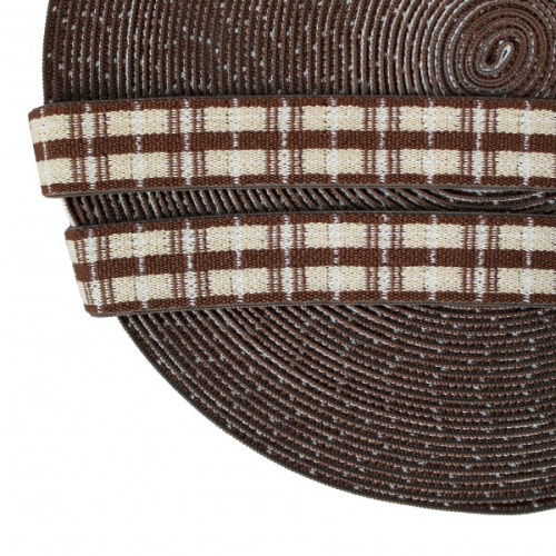  Резинка 90534 EkoflexТканая 30мм Support "Шотландка" (25м) арт.4  ТриКатушки