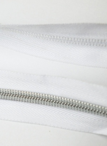  Молния Рулонная "Спираль" витая Т5 декор №101 серебро (уп.200м.)  ТриКатушки