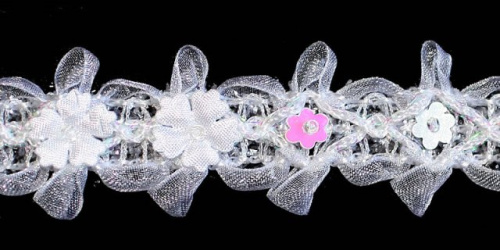  0626-2141 белый Тесьма, ширина 25мм (намотка 15 ярдов = 13,7 метра)  ТриКатушки