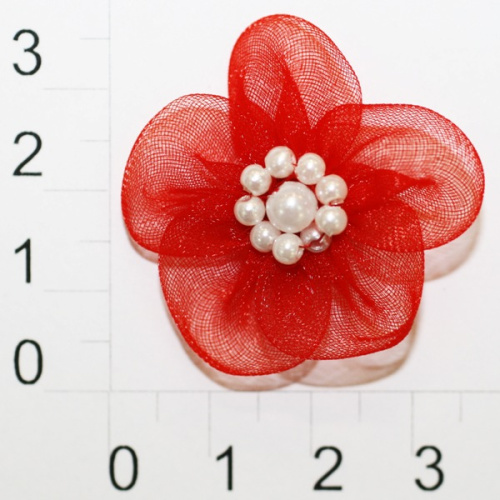  017 F пришивной элемент (упаковка 100 штук) красный  ТриКатушки