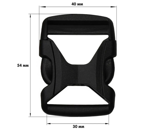  Фастекс (защелка-трезубец) FH-30 (30мм) цв.Черный РА (уп.10/100 шт)  ТриКатушки