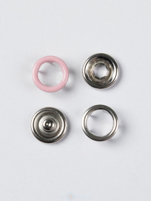  Кнопка рубашечная (кольцо) 9,5 мм - эмаль 134/1440 шт., цв. розовый TALS  ТриКатушки