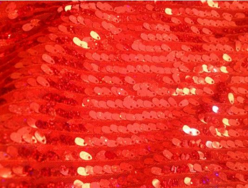  Ткань 5034 Сетка пайетки ретро №101 красный  ТриКатушки