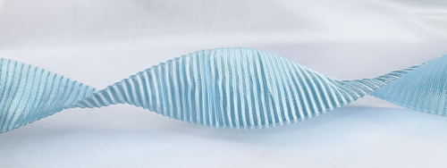  Лента "гофре" атласная арт. 3105 ширина 40мм (упаковка 15 метров) цв.голубой  ТриКатушки