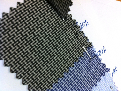  Ткань Сорочечная "орнамент" 2080 (55 Пэ, 45 Вис; 180гр/мп, ш. 1.5м) цв. 703 темно-синий  ТриКатушки