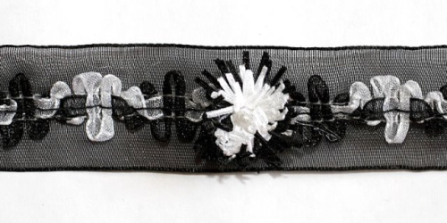  0626-2114 черный Тесьма, ширина 22мм (намотка 15 ярдов = 13,7 метра)  ТриКатушки