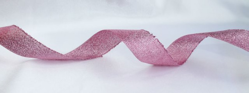  Лента парча арт.С3431Г17/5 ширина 18мм (упаковка 25 метров) цв.розовый  ТриКатушки