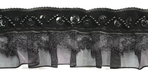  0626-2161 черный Тесьма, ширина 32мм (намотка 15 ярдов = 13,7 метра)  ТриКатушки