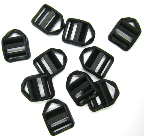  Пряжка трехщелевая (крыло) WH-20 мм цв Черный (уп.10/100шт)  ТриКатушки