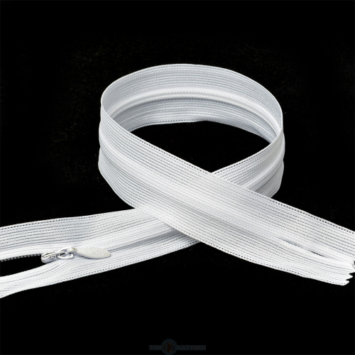  Молния потайная Т3 75 см №101 Белый ( уп.100 шт.)  ТриКатушки