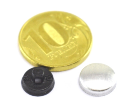  Заготовка для обтяжки пуговиц №18 (11мм) пластик цв. черный (уп 500шт)  ТриКатушки