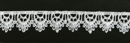  1051 белый Кружево вязанное 16мм (упаковка 15 ярдов = 13,7 метра)  ТриКатушки