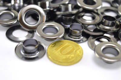  Люверсы №24 9мм сталь черный никель (уп 25 шт) "Proknopka"  ТриКатушки