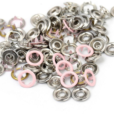  Кнопка Трикотажная (кольцо) 7,8 мм нержавейка, цв. 133 св.розовый (уп.1440 шт).  ТриКатушки