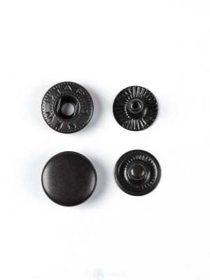  Кнопка Альфа 12,5мм сталь цв. Оксид  (уп 1440 шт)NewStar  ТриКатушки