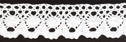  0001F белый кружево вязанное 47мм (намотка 20 ярдов = 18,3 метров)  ТриКатушки