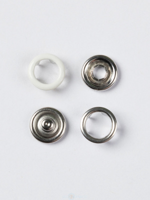  Кнопка рубашечная (кольцо) 9,5 мм - эмаль 102 /1440 шт. цв. молоко TALS  ТриКатушки