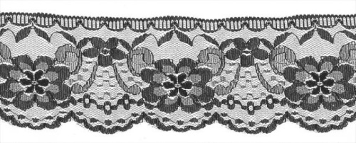  306 черный кружево-капрон 80мм (намотка 27,43 метров)  ТриКатушки