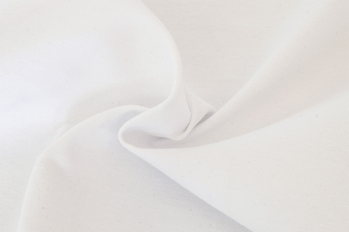  Ткань Кулирная гладь г/к с/л, 230гр.кв.м, 92% Хб + 8% лайкра, пенье, цв. Белый  ТриКатушки