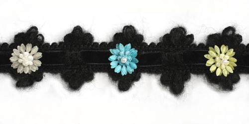  0626-2087 черный Тесьма, ширина 35мм (намотка 15 ярдов = 13,7 метра)  ТриКатушки