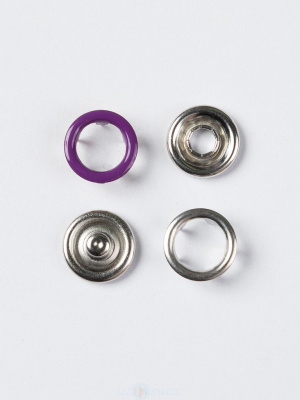  Кнопка рубашечная (кольцо) 9,5 мм - эмаль 175/1440 шт., цв. фиолетовый TALS  ТриКатушки