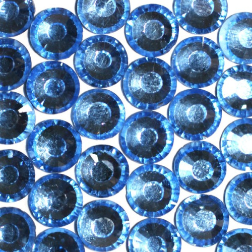  Стразы термоклеевые SS-10, D=2,6-2,8мм (упаковка 1440 штук) цв.9005 LIGHT SAPPHIRE  ТриКатушки