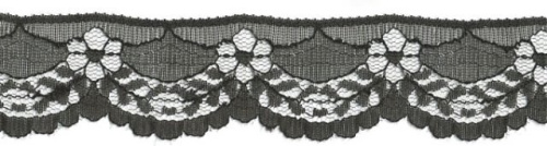  230-2 черный кружево-капрон 40мм (намотка 27,4 метров)  ТриКатушки