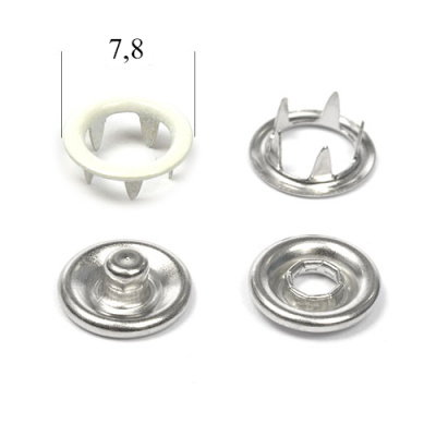  Кнопка Трикотажная (кольцо) 7,8 мм нержавейка цв.Белый 101 (уп.1440 шт).TALS  ТриКатушки
