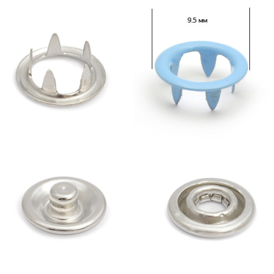 Кнопка рубашечная  (кольцо) 9,5 мм - эмаль 168/1440 шт., цв. голубой