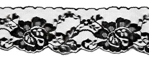  2057 черный кружево-капрон 60мм (намотка 27,4 метров)  ТриКатушки