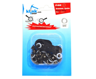  Люверсы в блистере НЕРЖ. №4 6мм цв. Оксид (уп.20 компл.) + Ручной установщик  ТриКатушки