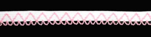  5369 белый/розовый резинка бельевая 11мм (намотка 144 ярда = 131,7 метра)  ТриКатушки