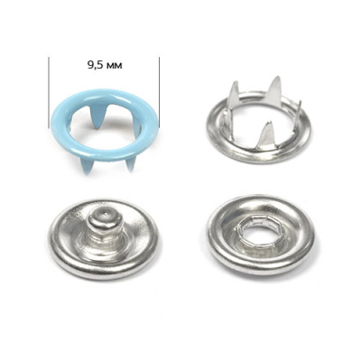  Кнопка рубашечная (кольцо) 9,5 мм - эмаль 198/1440 шт., цв. светло-бирюзовый NS  ТриКатушки