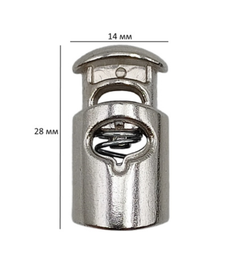  Фиксатор для шнура Цилиндр 8390 под металл цв.Никель (уп.50/250/500 шт)  ТриКатушки