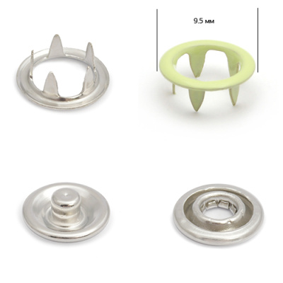  Кнопка рубашечная (кольцо) 9,5 мм - эмаль 244/1440 шт., цв. зеленый светлый NS  ТриКатушки