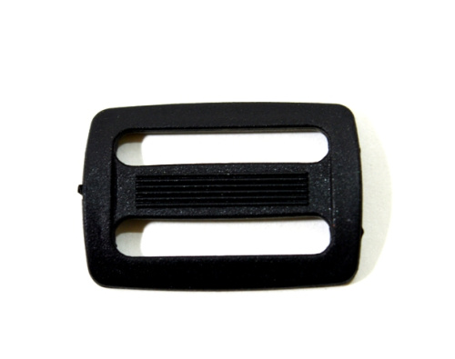  Пряжка двухщелевая ДЩ-20 мм цв.Черный (уп.10/100 шт)  ТриКатушки